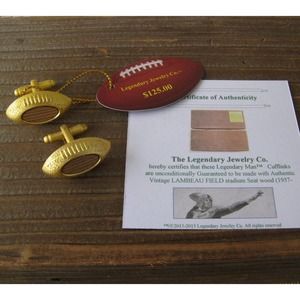 Men's Lambeau Field stadium seat Packers Football cufflinks